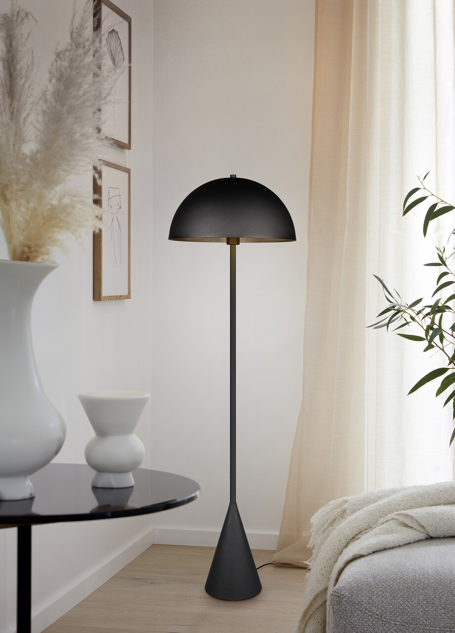 Lampadar Alfie, TRIO, 40x152 cm, 40W, 1x E27, metal, negru mat - imagine 6